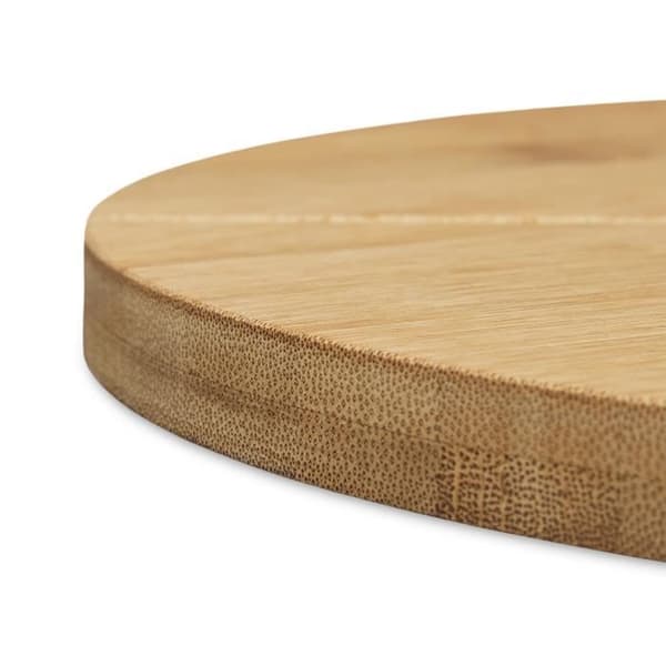 Relaxdays Bambu Pizzatallrik Presentationstallrik Träfat 33 cm Diameter 6 Avgränsningar för skivor, naturligt