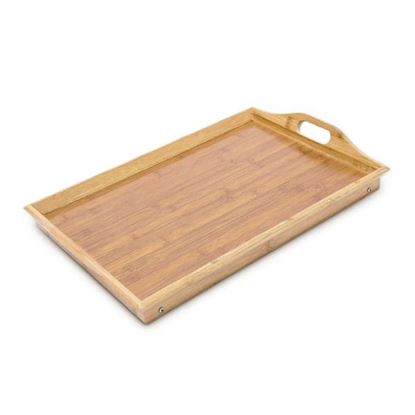 Hopfällbar säng - Relaxdays - 10018881 - Lackad bambu - 52x25x33 cm - Bricka med handtag
