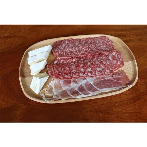 efo Oval serveringsbricka i trä - Tallrik av bokträ - Ett utmärkt alternativ som ostbricka - storlek 31x20x2 cm