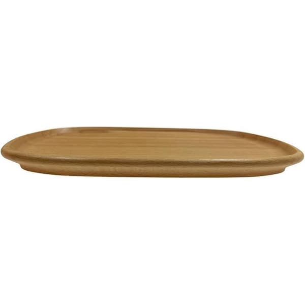 efo Oval serveringsbricka i trä - Tallrik av bokträ - Ett utmärkt alternativ som ostbricka - storlek 31x20x2 cm