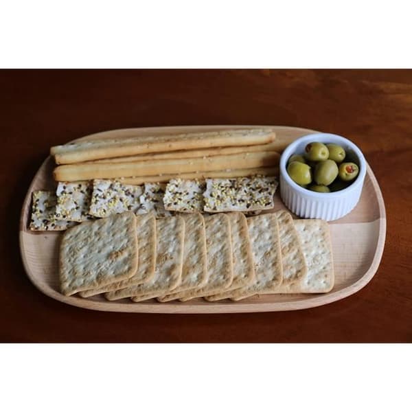 efo Oval serveringsbricka i trä - Tallrik av bokträ - Ett utmärkt alternativ som ostbricka - storlek 31x20x2 cm