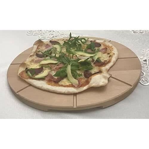 efo Serveringsbräda i trä för pizza - Rund skärbräda för pizza - Dia. 35 cm