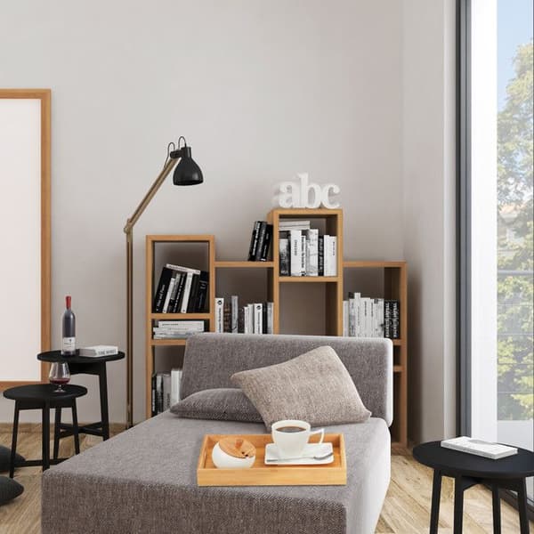 Relaxdays Bambunivå, HxLxP: 4x30x20 cm, serveringsbricka med handtag, upphöjd kant, rektangulär tallrik, natur