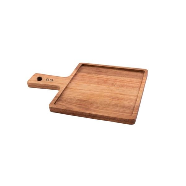 Punkt-stång - PV-ACA-3089 - fyrkantig akacietablett med handtag, hamburgerbräda, 21 cm, Brun