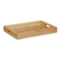 Miniatyrbild 6 av 6: Relaxdays Bamboo Serveringsbricka Set med 2 Frukostbricka i trä Måltidsbricka 45 x 42 cm Handtag Upphöjda kanter, Natural