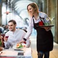 Miniatyrbild 5 av 6: Relaxdays Cateringbricka, Bar, Brasserie, Bistro, Café, Restaurang, Servering, Rund, Dryck, Ø 35 cm, Svart
