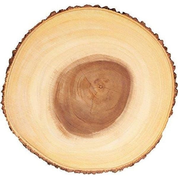 Kitchencraft Artesà Rustique i Trä Baumstamm Ostbricka - Serveringsplatta med Barkkant, 35 cm (35,6 cm) - Rund, Bo