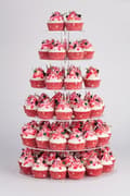Miniatyrbillede 3 af 3: Rundt kagefad Muffins kagefad 6 niveauer