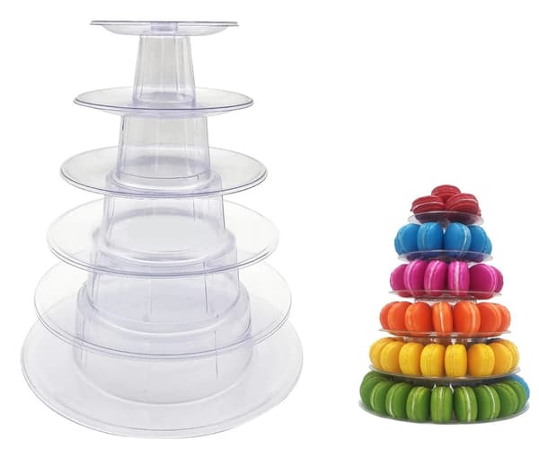 Macaron-teline, 6-kerroksinen, monikerroksinen seisova torni