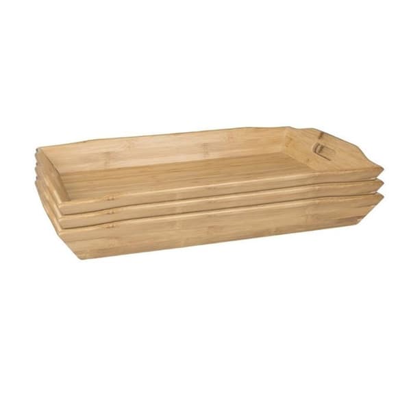 Servicebricka - Olympia - Bambou - Rektangulär - 76x58.4x38.1 cm - Brun
