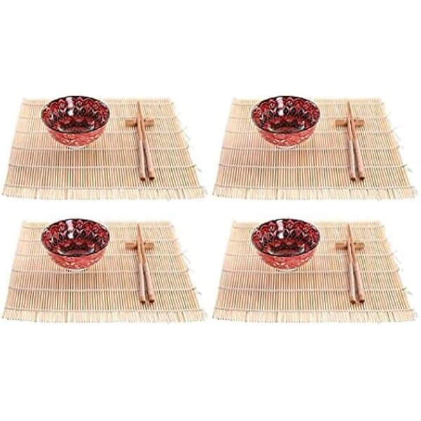 Sushiset - DKD Home Decor - Fuchsia - Bambu och stengods - Mått 33x64,5x32,5 cm - Rektangulär