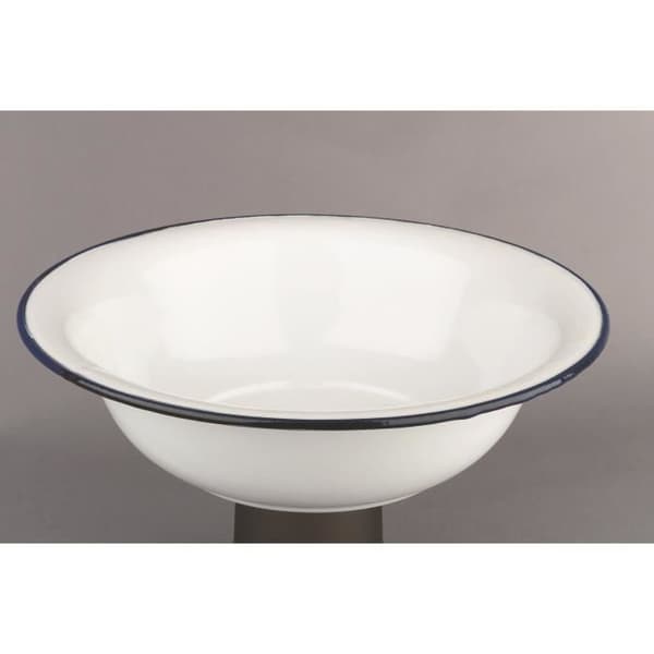 Ibili 903132 Glasemaljerad stålskål 32 cm Vit