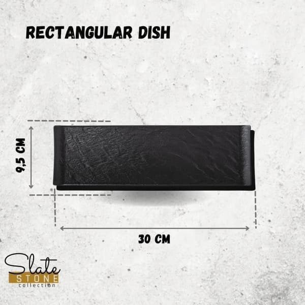 Wilmax rektangulär skål, 6-stycken, 15 x 8 cm SlateStone-kollektion