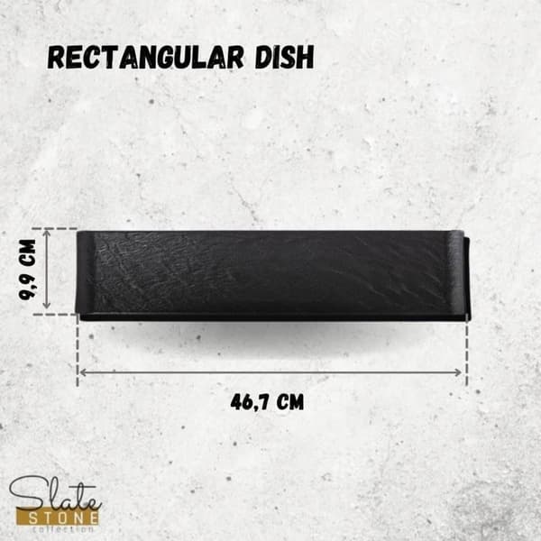 Wilmax rektangulär skål, 6-stycken, 15 x 8 cm SlateStone-kollektion