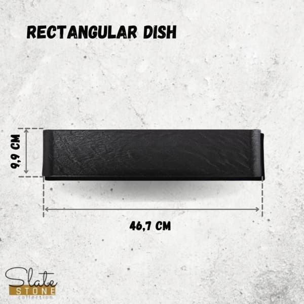 Wilmax rektangulär skål, 6-stycken, 15 x 8 cm SlateStone-kollektion 3 stycken 46.5 X 9.5 CM