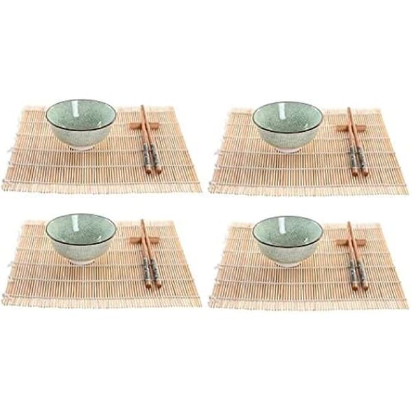 Sushiset - DKD Heminredning - Flerfärgad - Bambu och stengods - Mått 33x64,5x32,5 cm - Rektangulär