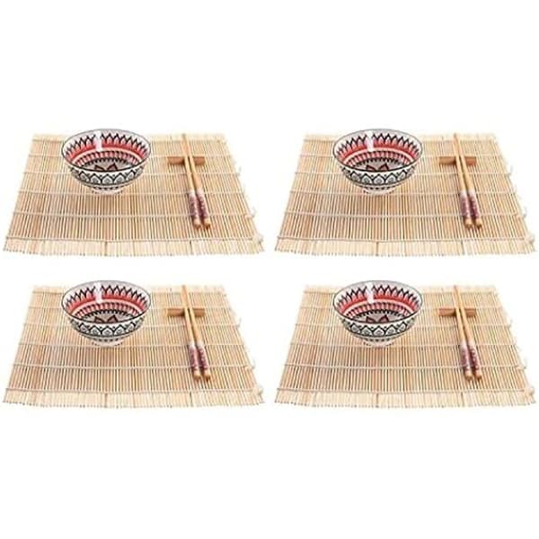 Sushiset - DKD Heminredning - Flerfärgad - Bambu och stengods - Mått 33x64,5x32,5 cm - Rektangulär