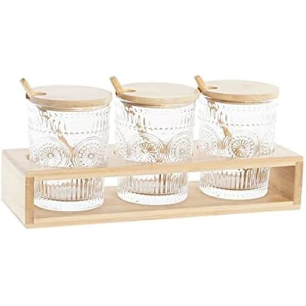 Sockerskål - DKD HEMINNREDNING - 28 x 10 x 13,5 cm - Borosilikatglas - Transparent - 300 ml