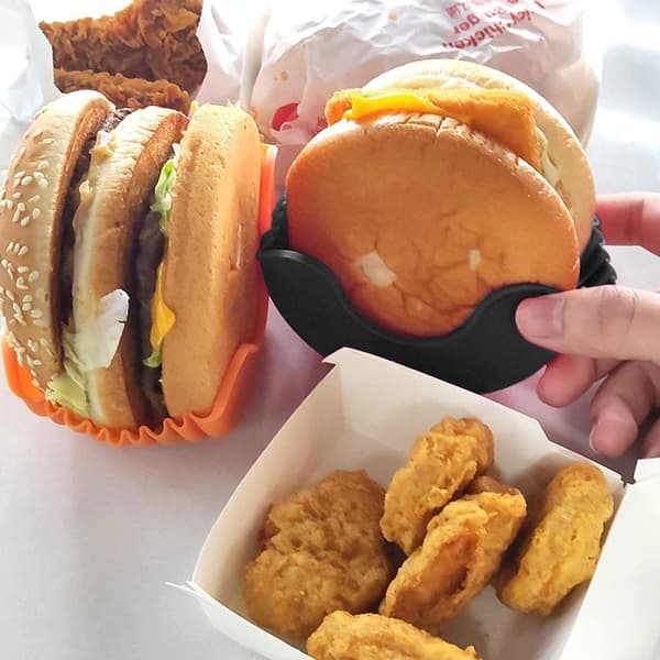 Holder til Hamburger, Silikone - Sort
