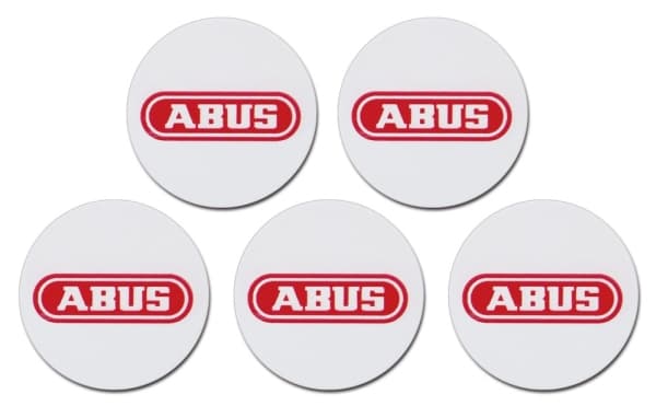 ABUS AZ5502, Lähiluettava sirutarra, Punainen, Valkoinen, 5 kpl, 25 mm, 0,5 mm