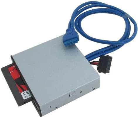 Sedna SE-IHD-302-U, 8,89 cm (3.5"), I/O-porttien paneeli, 2.5", USB 3.2 Gen 1 (3.1 Gen 1) Type-A, Musta, Harmaa