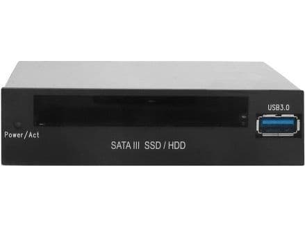 Sedna SE-IHD-302-U, 8,89 cm (3.5"), I/O-porttien paneeli, 2.5", USB 3.2 Gen 1 (3.1 Gen 1) Type-A, Musta, Harmaa
