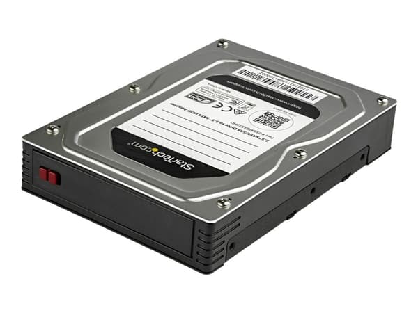 StarTech.com 25SATSAS35HD, 8,89 cm (3.5"), Liitinpaneeli, 2.5", SATA, Serial Attached SCSI (SAS), Musta, Hopea, Alumiini, Muovi