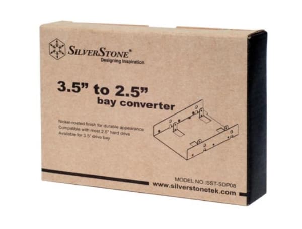 SilverStone SST-SDP08 - Uttagbar harddiskramme - fra 3,5" til 2,5" - svart nikkel