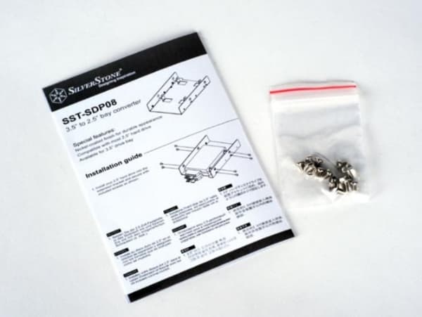 SilverStone SST-SDP08 - Uttagbar harddiskramme - fra 3,5" til 2,5" - svart nikkel