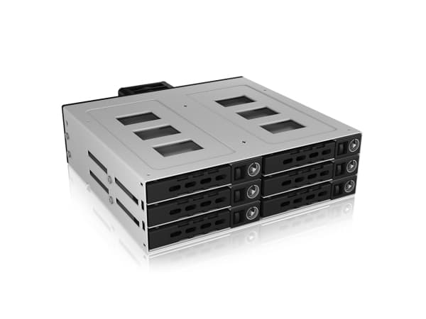 ICY BOX IB-2260SSK-12G, 13,3 cm (5.25"), Fack för datalagringsenhet, 2.5", SATA, SATA II, SATA III, Serial Attached SCSI (SAS), Svart, Metall