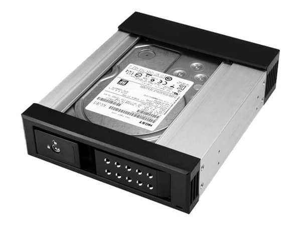 StarTech.com HSB1SATSASBA, 13,3 cm (5.25"), Liitinpaneeli, 10000 GB, 3.5", SATA, Serial ATA II, Serial ATA III, Serial Attached SCSI (SAS), Musta