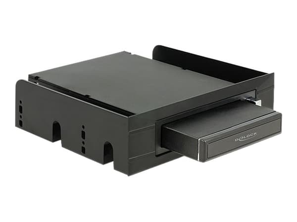 Delock 3.5"/ 5.25"Mobile Rack for 2.5"SATA hard drives and SSDs - Bevegelig lagerrack - 2.5" - svart
