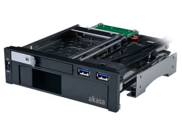 Akasa AK-IEN-01, 2,5/3,5", SATA, Musta, Muovi, Ruostumaton teräs, 6 Gbit/s, 148 mm