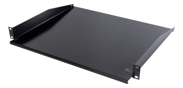 19" fixed shelf, 1U, 381mm deep, max 8kg, black