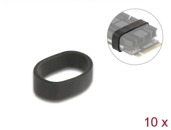 Delock - M.2 module and heat sink mounting ring - svart (en pakke 10)