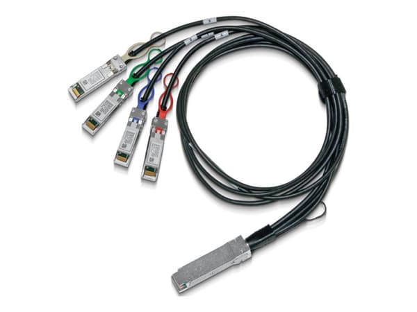 Nvidia 980-9I48B-00C002, QSFP28, 4xSFP28, Jack, musta
