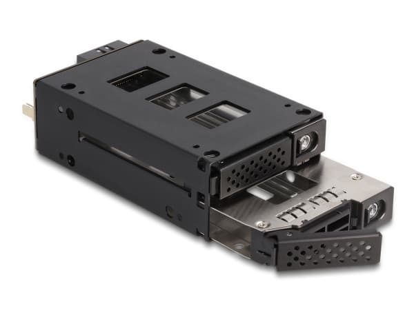 Delock Slim Bay irrotettava kehys 2 x 2,5" U.2 NVMe SSD:lle 5,25" kehyksellä varustettuna