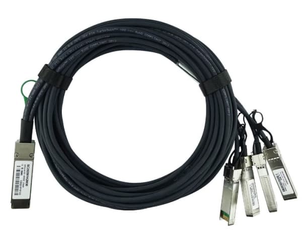 BlueOptics X66120-1-BL, 1 m, QSFP, 4 x SFP+, sortering, 40 Gbit/sek., 250 g