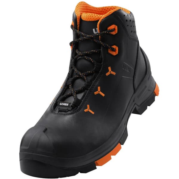 uvex 2 6503245 Säkerhetsstövlar S3 Skostorlek (EU): 45 Svart, Orange 1 par