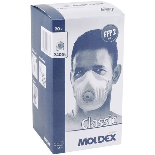 Moldex Klassiker 240515 Dammskyddsmask med ventil FFP2 D 20 st EN 149:2001, EN 149:2009 DIN 149:2001, DIN 149:2009