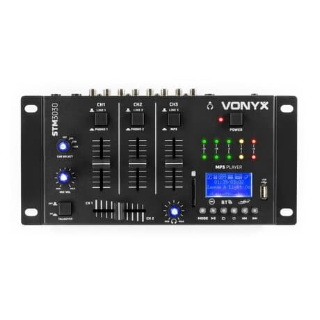 Vonyx STM3030 Mixer 4kanaler, BT, MP3/Inspeln/LED