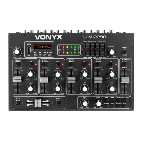 Vonyx STM-2290 Mixer 6kanaler/eff/USB/MP3/BT