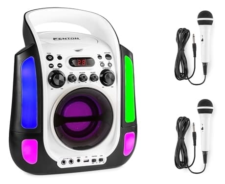 FENTON SBS30W Karioka System med CD och 2 Mikrofoner, vit