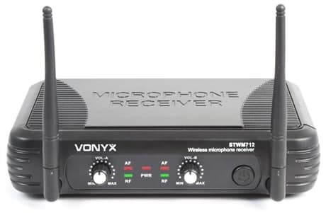 Vonyx STWM712, Trådlös mikrofon, 2 kanaler