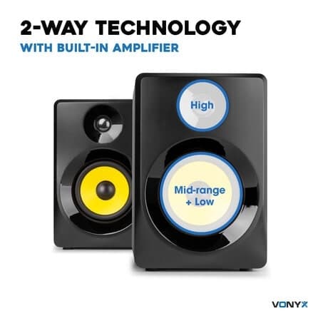 VONYX SMN30B Aktiv Studio Monitor 3" Par