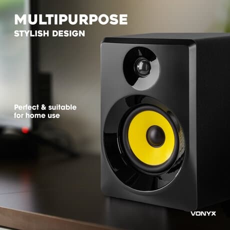 Vonyx SMN40B Aktiv studiohögtalare monitor 4" Par svart