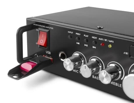 MAX AV340 Karaoke Förstärkare med Multimedia spelare