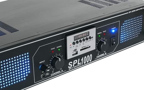 SPL 1000MP3 Förstärkare Blå LED+EQ svart