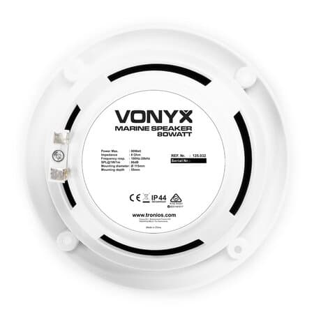 Vonyx MSV50 Marin högtalare 5", 80W, Vita