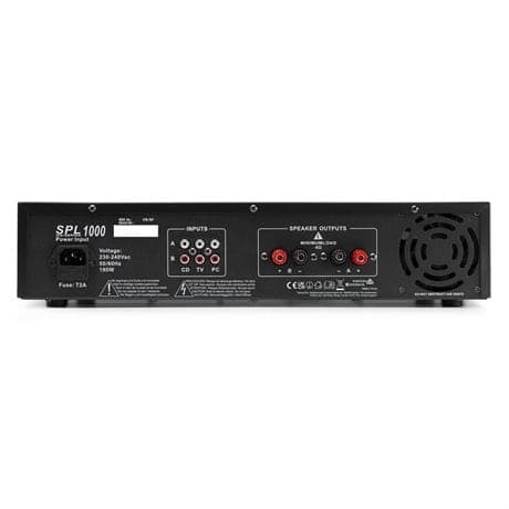 SPL 1000 Förstärkare 2x 500W Peak effekt EQ Svart